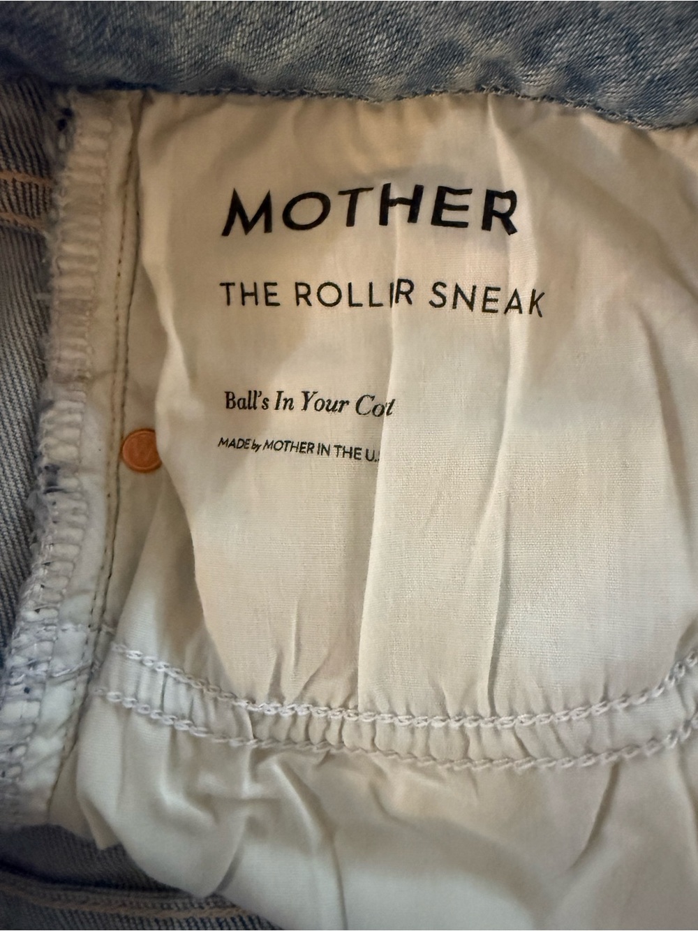MOTHER The Roller Sneak Jeans in Light Wash, Size 33 NWOT - Picture 9 of 11